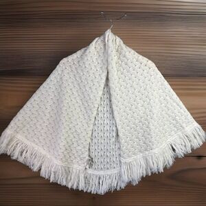 True Vintage Woodward Lothrop‎ Shawl 1960 White Large Soft Delicate Romantic
